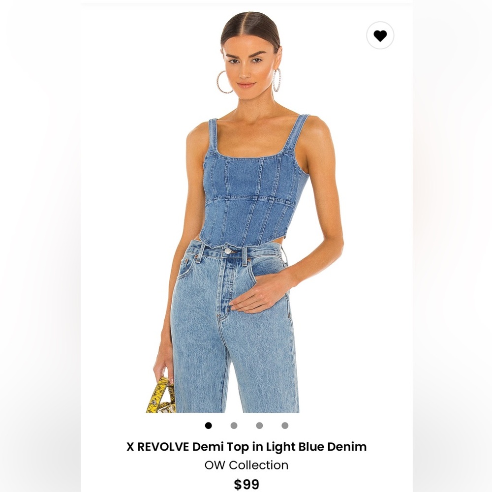 Revolve Women's Light Blue Denim Tank